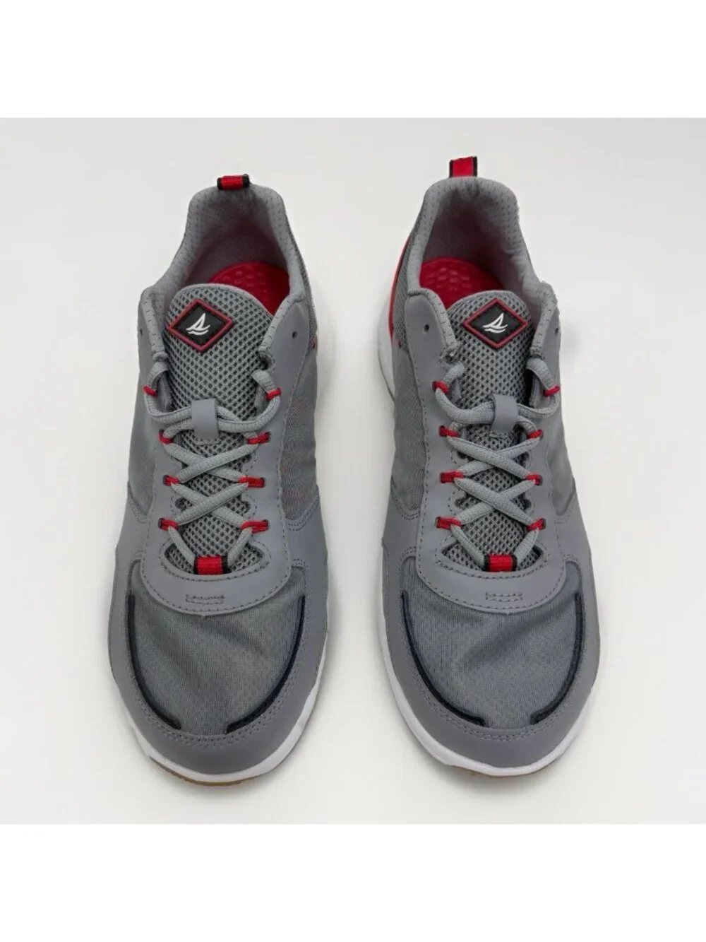 Sperry Harbormaster 2.0 Lace-Up Mesh Sneakers size 10 Men's Gray Red STS24074